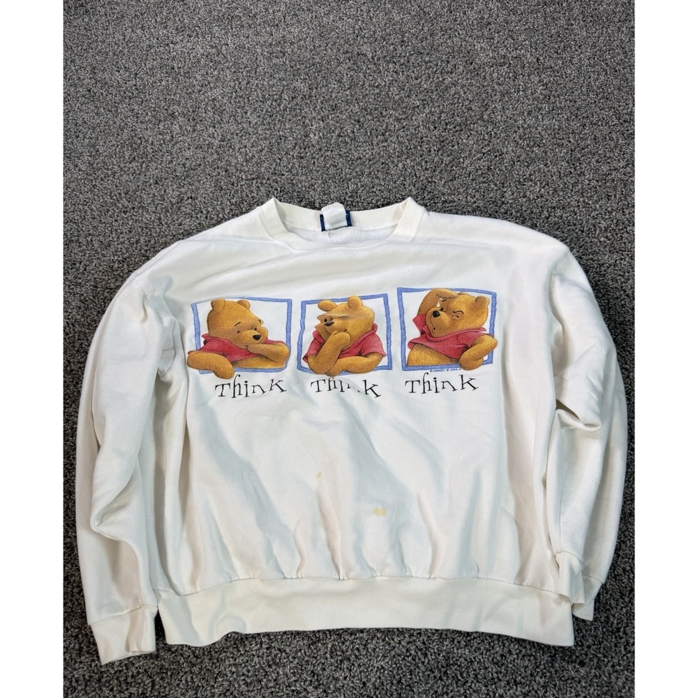 Vintage Disney Winnie The Pooh Pullover Sweatshirt Women's Size 2XL White